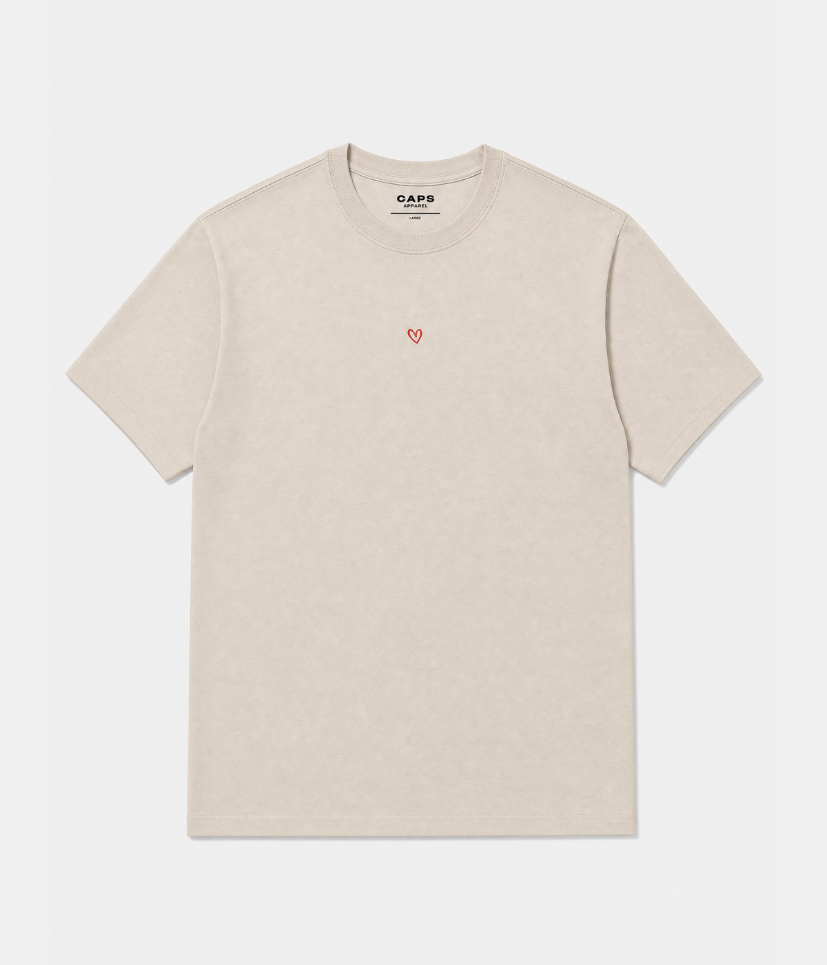 DRAWN HEART TEE.-CAPS