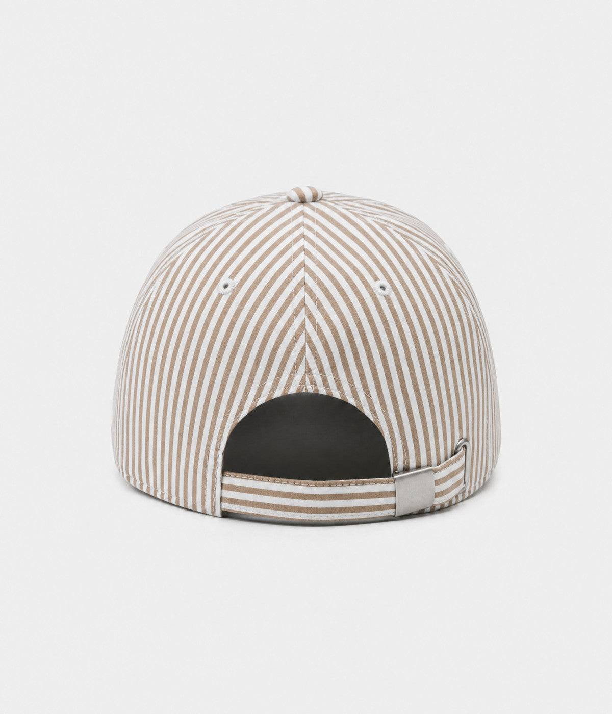 CANDY STRIPE. striped unstructured cap in KHAKI, back view