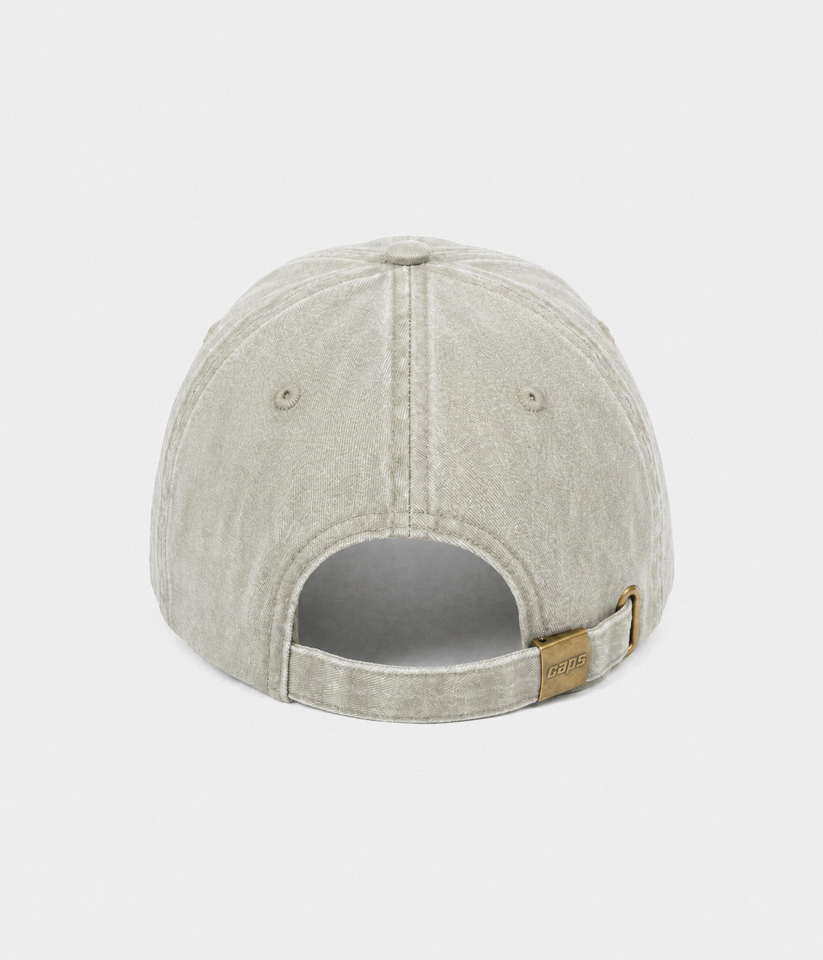WASHED GRANDPA. washed cotton dad cap in GRAYISH SHEEN, back view
