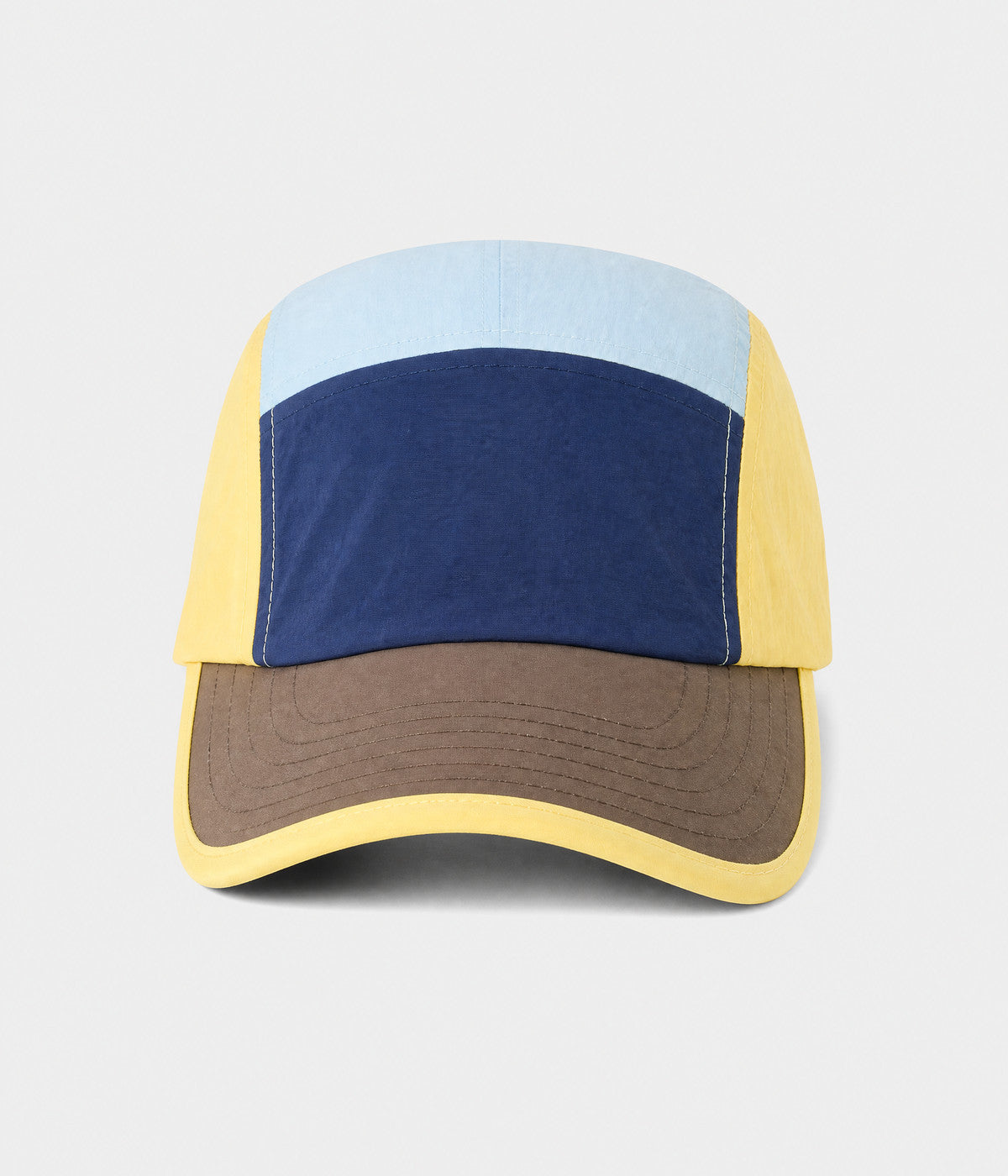PATCHWORK CAMP. quick-dry patchwork cap in YELLOW, front view