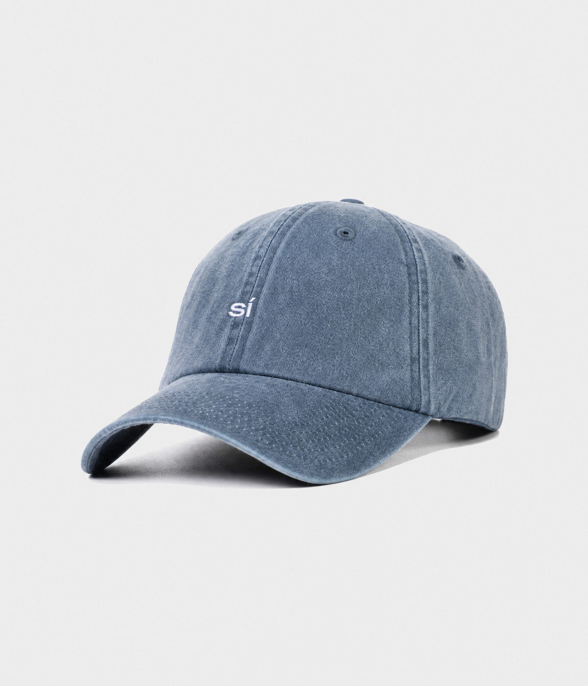 WASHED SÍ. washed cotton dad cap in NAVY, side view