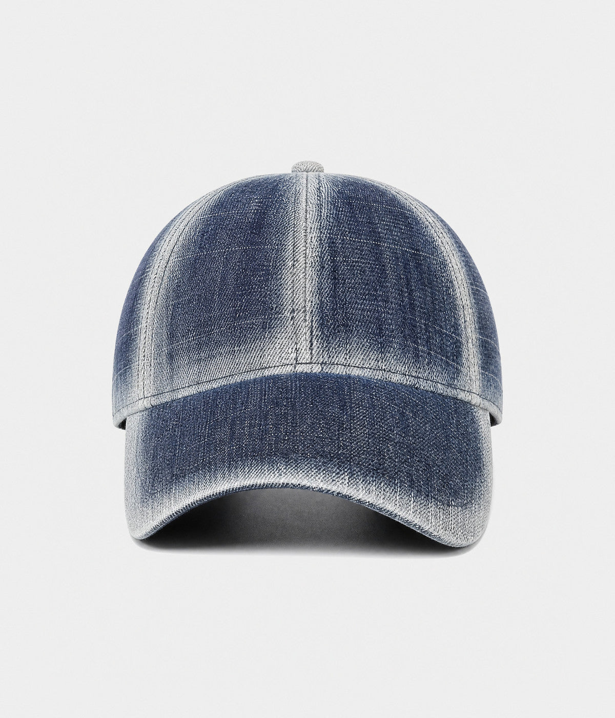 DENIM FADE. washed cotton cap in dark blue, front view