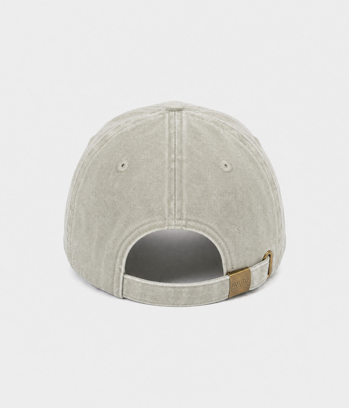 WASHED SINGLE. washed cotton dad cap in GRAYISH SHEEN, back view