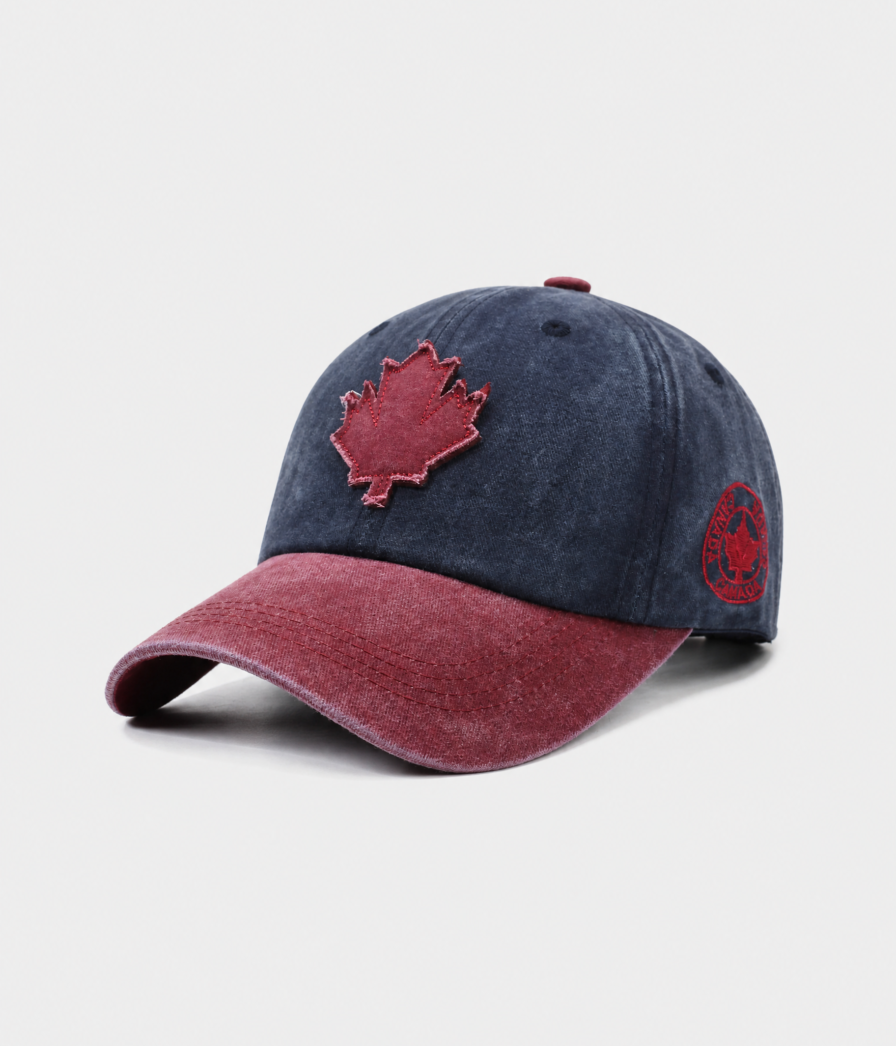 WASHED MAPLE PATCH. navy red side