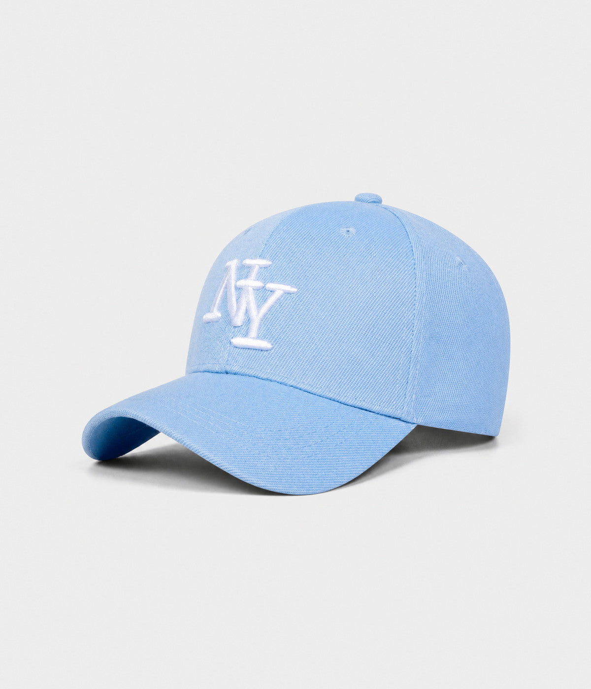 NY MONOGRAM. structured cotton cap in SKY BLUE, side view
