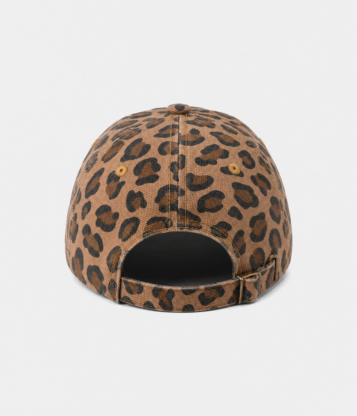 NY LEOPARD. leopard print cotton cap in BROWN, back view