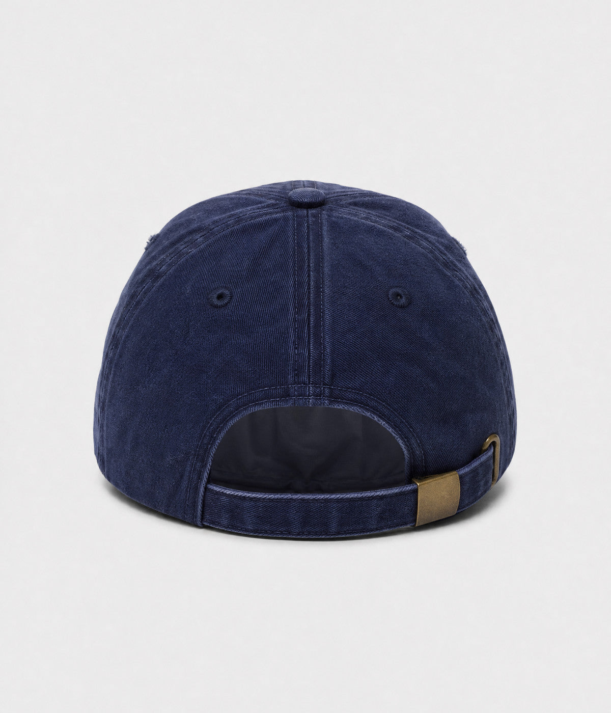 NEVER GIVE UP. washed distressed cotton dad cap in NAVY, back view