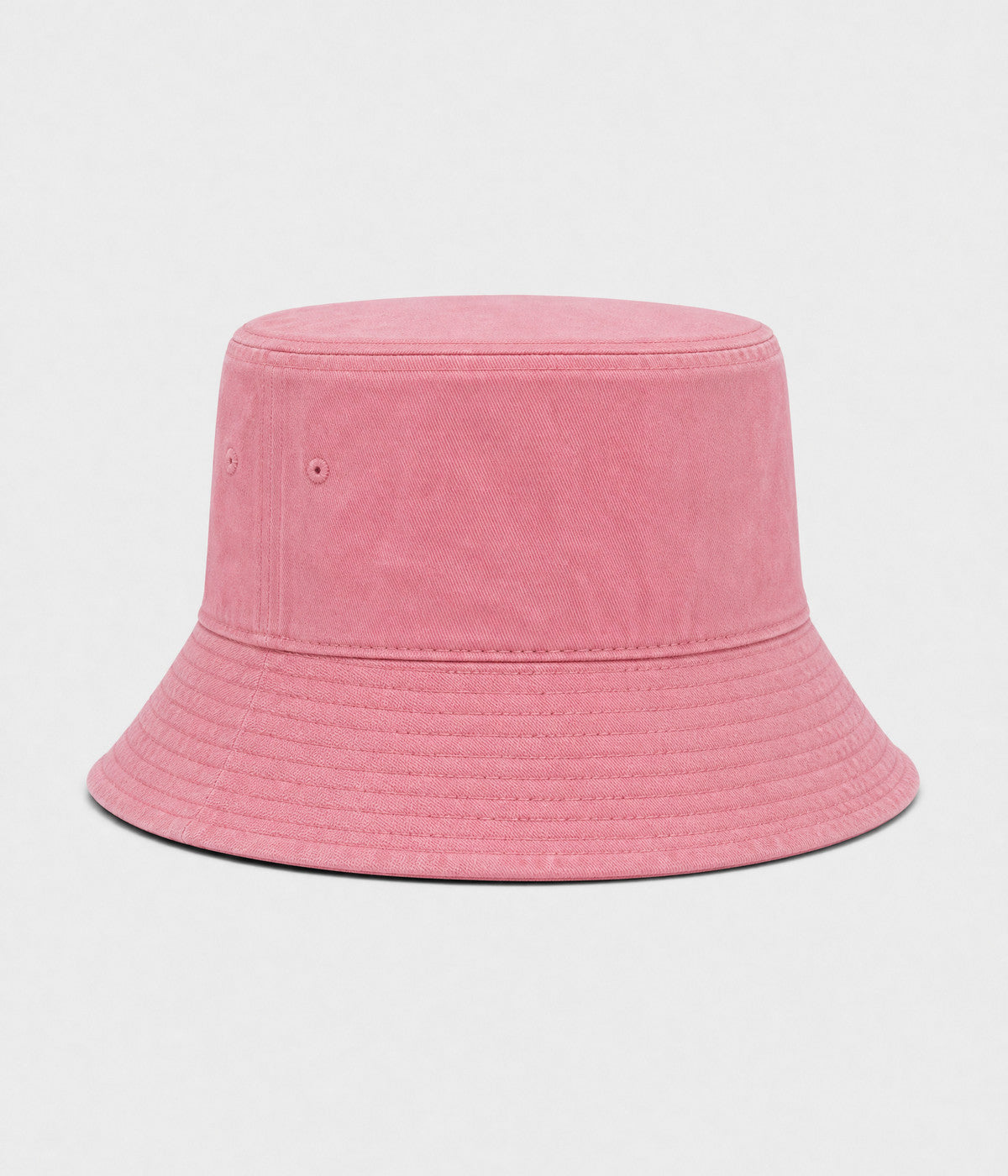 WASHED COTTON BUCKET. washed cotton bucket hat in pink, front view