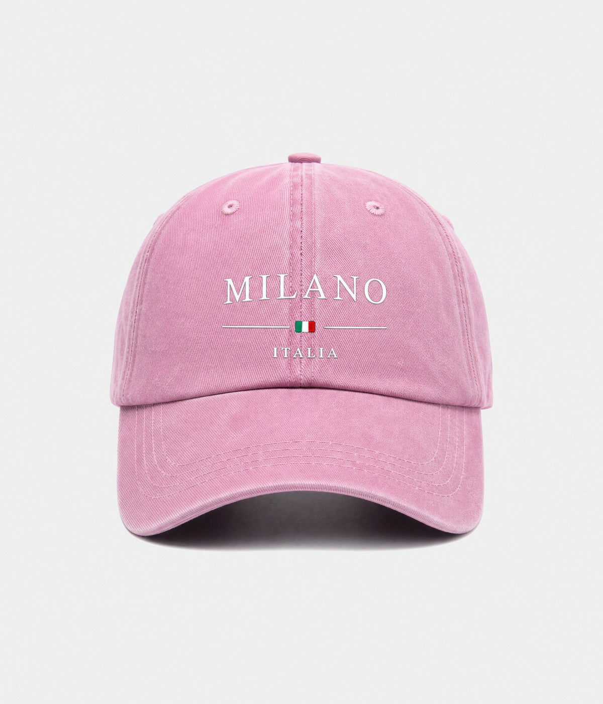 MILANO. washed cotton dad cap in PINK, front view