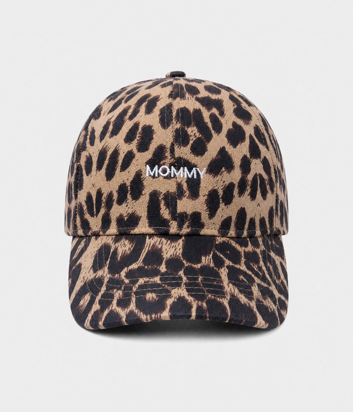LEOPARD MOMMY. leopard print cap, front view