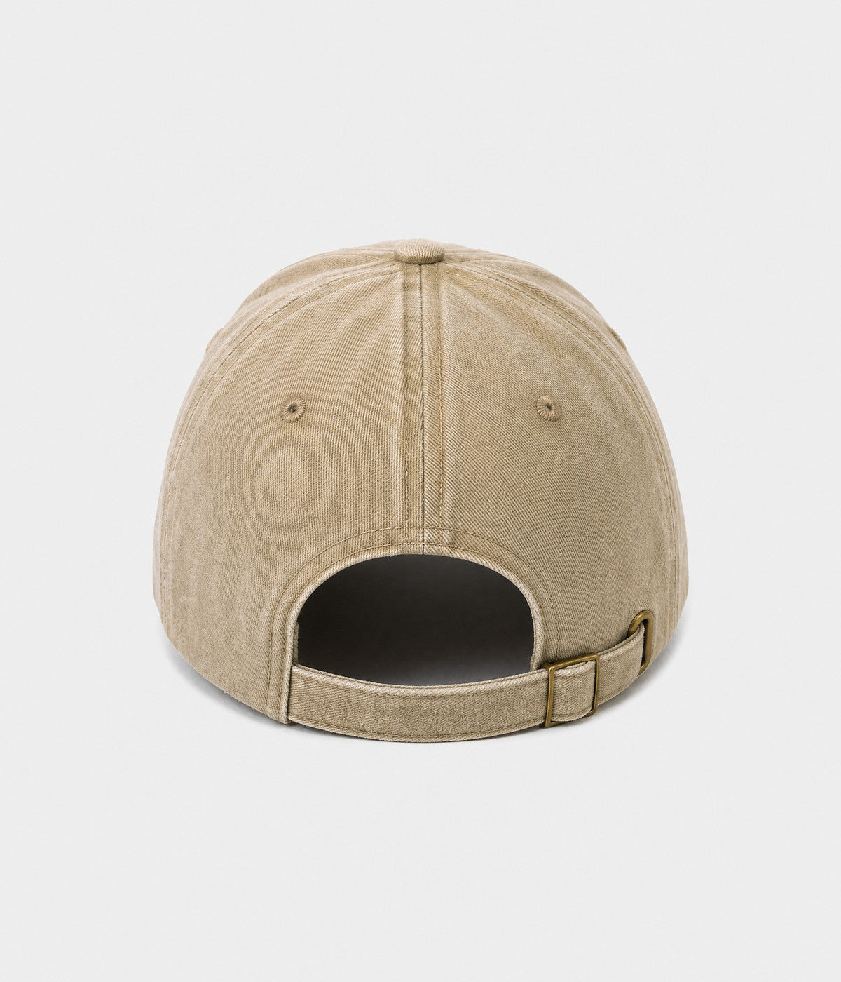GOOD THINGS TAKE TIME. washed cotton dad cap in khaki, back view