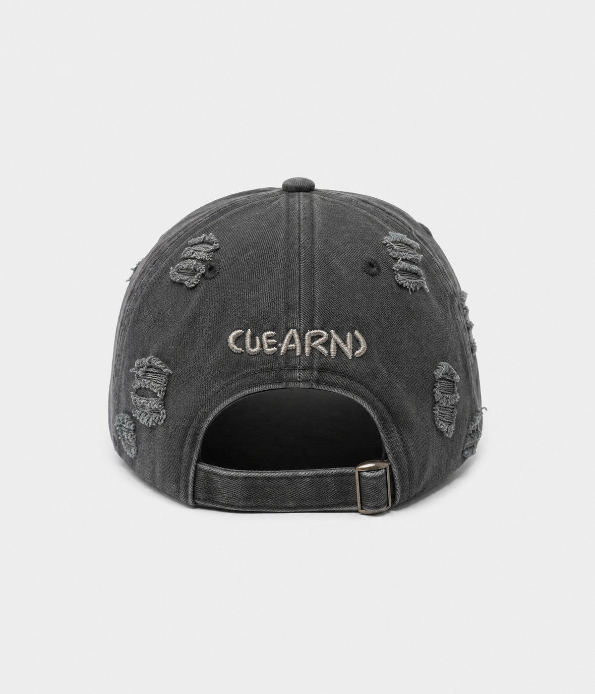 NO TIME FOR ROMANCE. washed cotton cap in DARK GRAY, back view