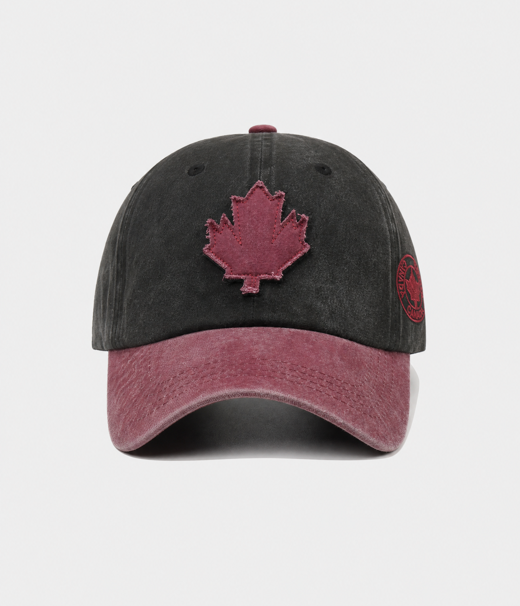 WASHED MAPLE PATCH. black red front