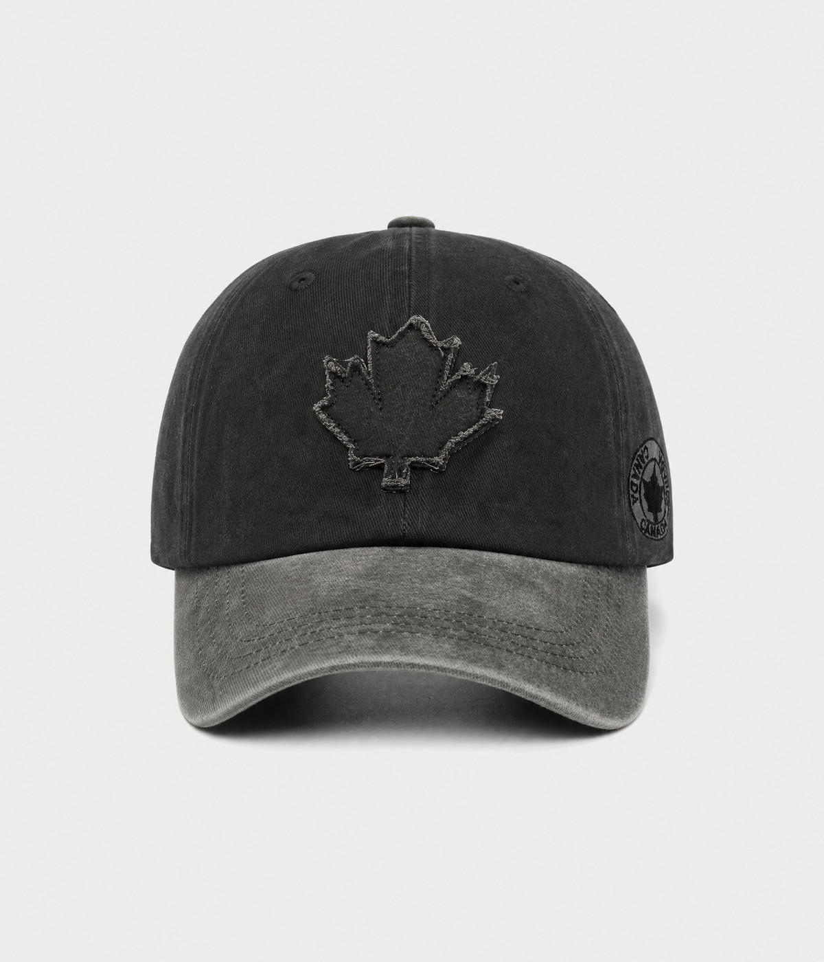 WASHED MAPLE PATCH. black gray front