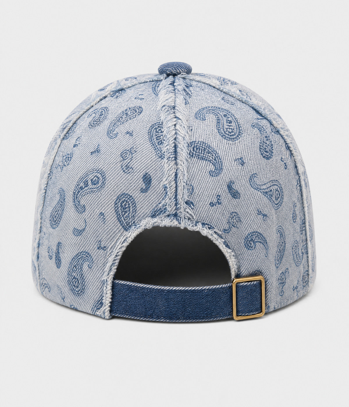 WASHED PAISLEY. washed denim paisley cap in BLUE, back view