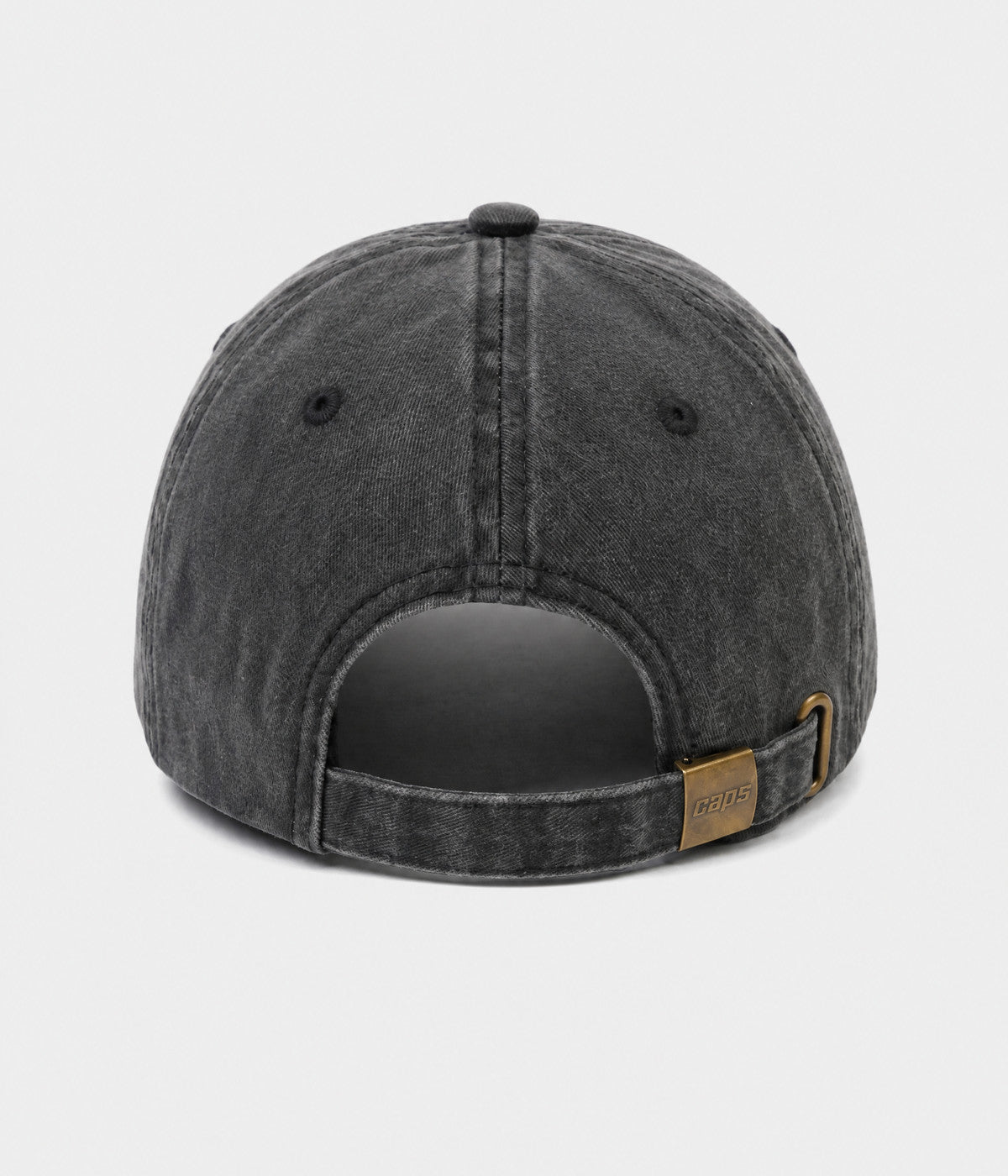 WASHED PAPA. washed cotton dad cap in BLACK, back view