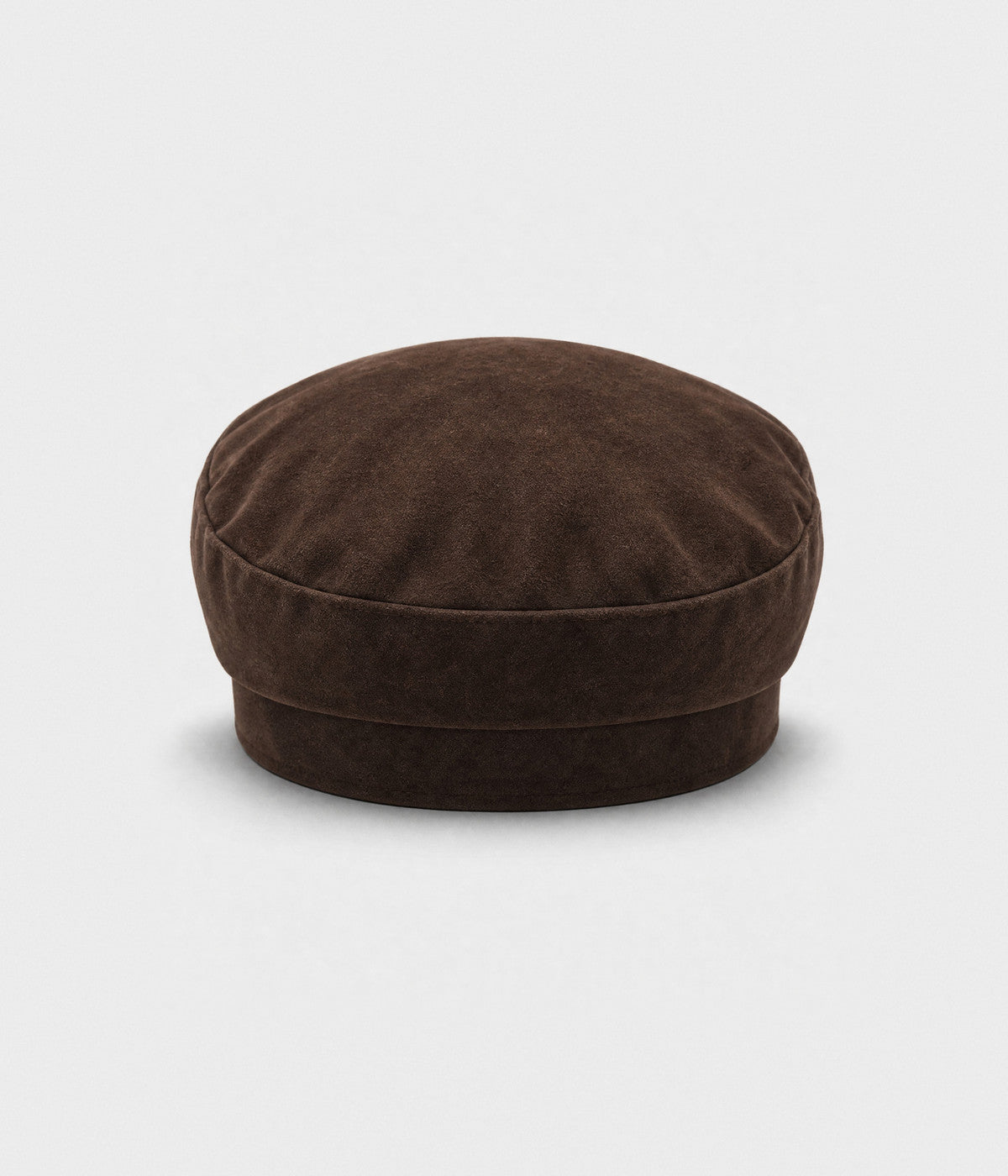 SUEDE SKIPPER. suede skipper cap in DARK BROWN, back view