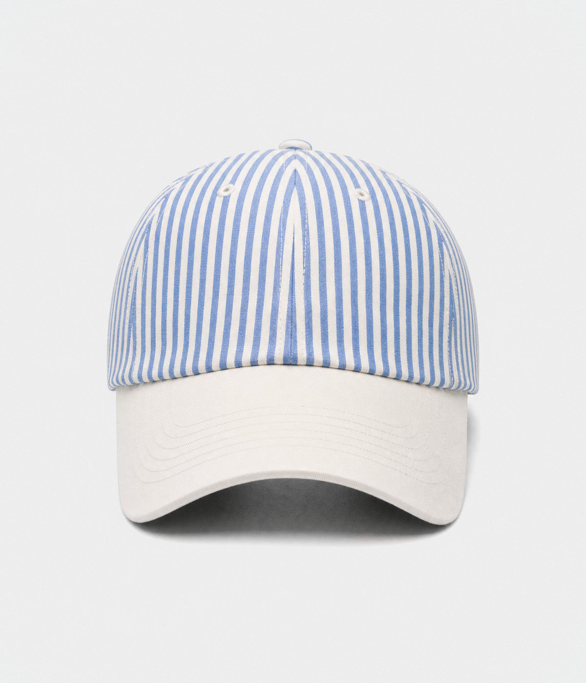 CANDY STRIPE. striped unstructured cap in BLUE, front view