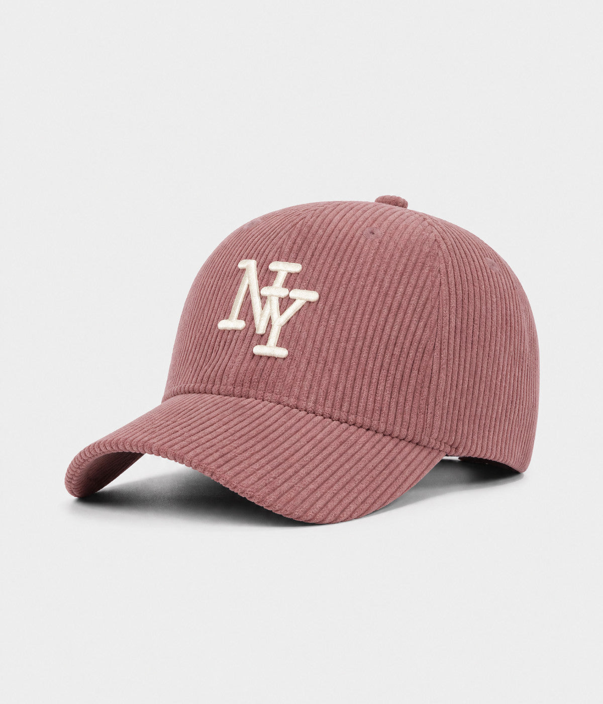 NY CORDUROY. corduroy cap in DUSTY PINK, side view