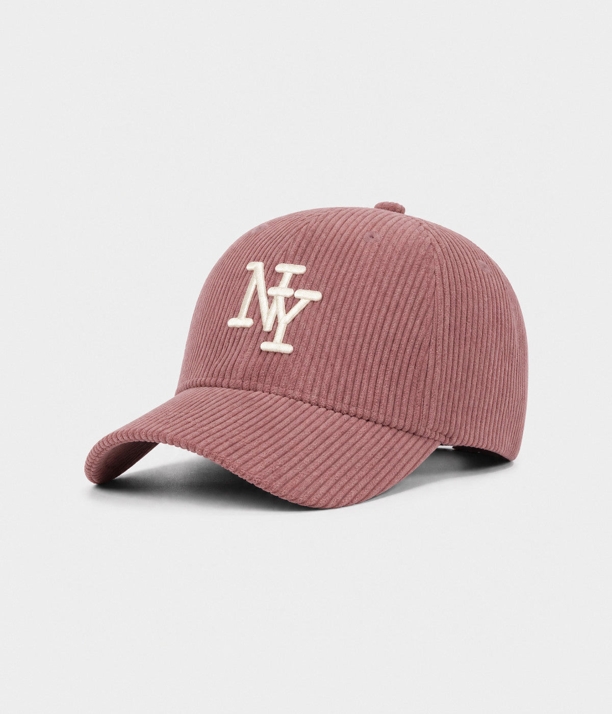 NY CORDUROY. corduroy cap in DUSTY PINK, side view