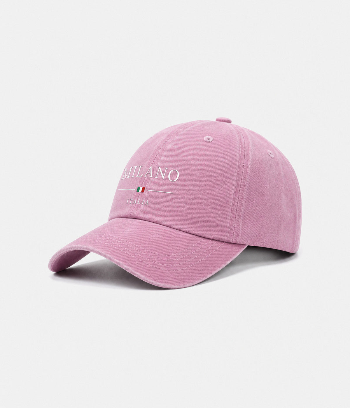 MILANO. washed cotton dad cap in PINK, side view