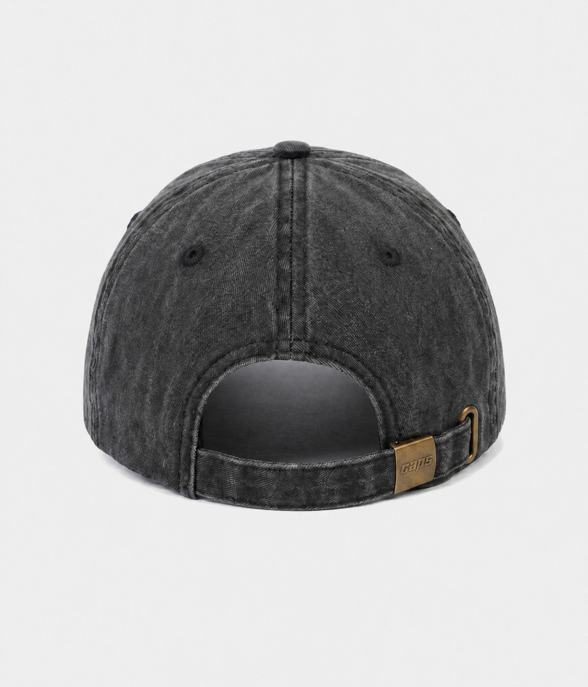 WASHED YES. washed cotton dad cap in BLACK, back view