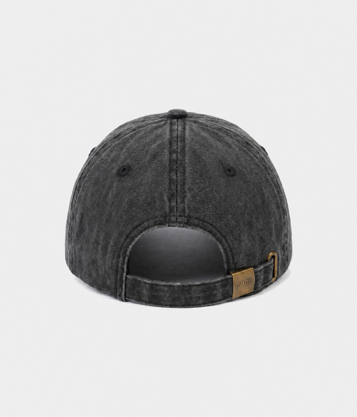 WASHED YES. washed cotton dad cap in BLACK, back view