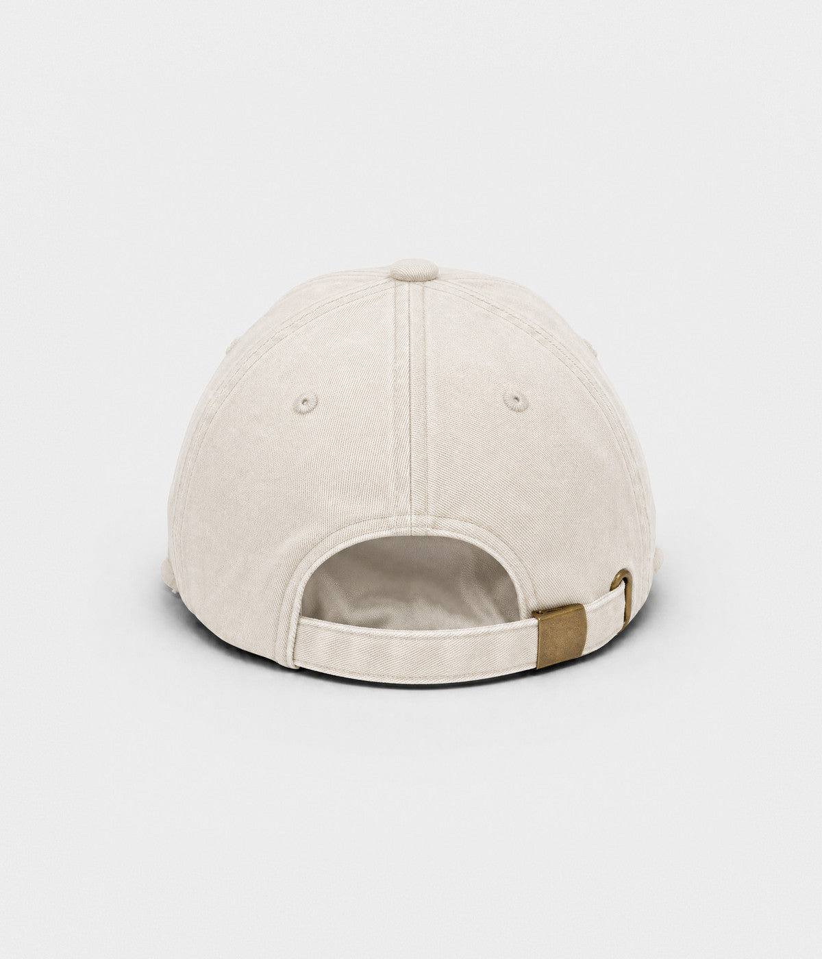 NEVER GIVE UP. washed distressed cotton dad cap in BEIGE, back view