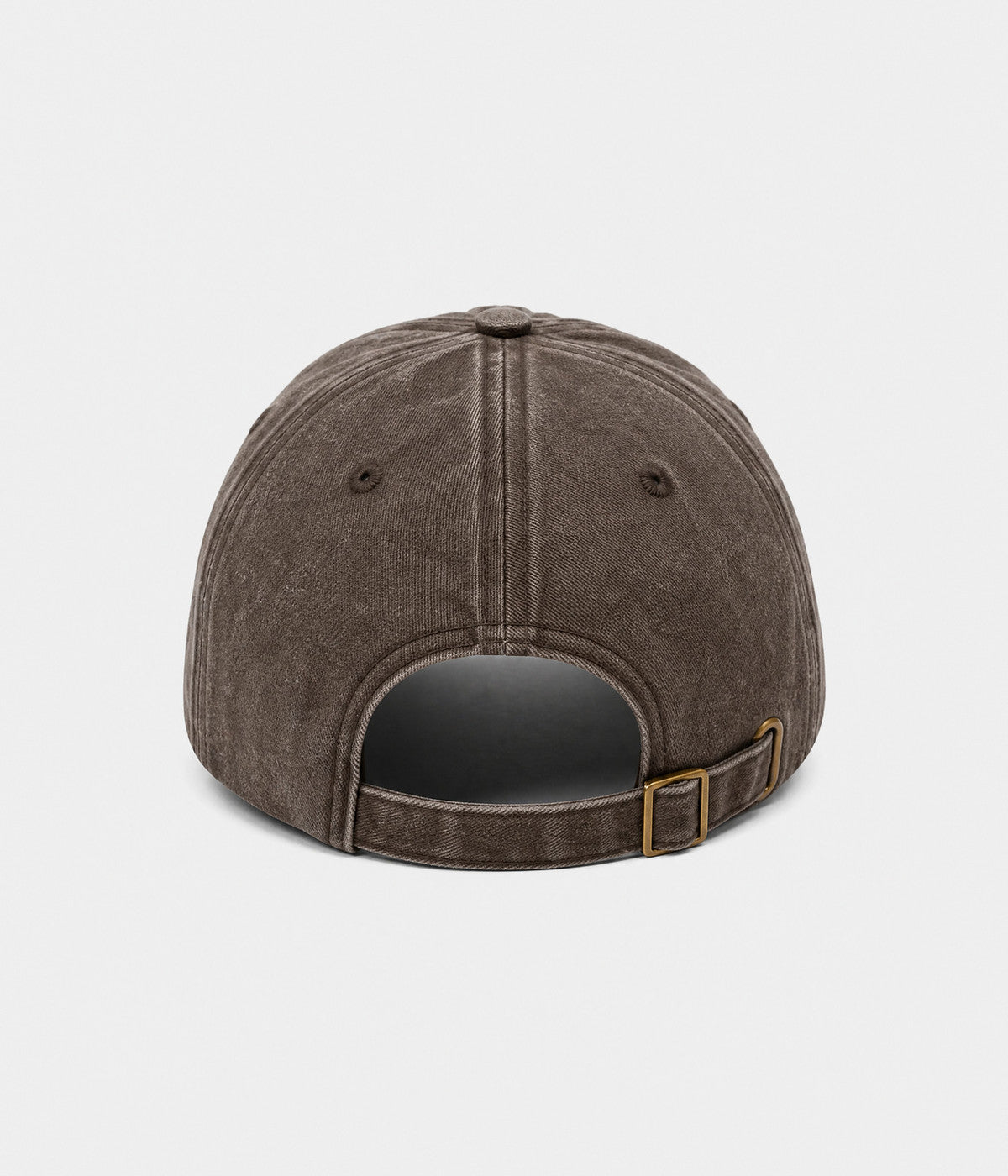 FAITH CROSS. washed cotton cap in COFFEE, back view