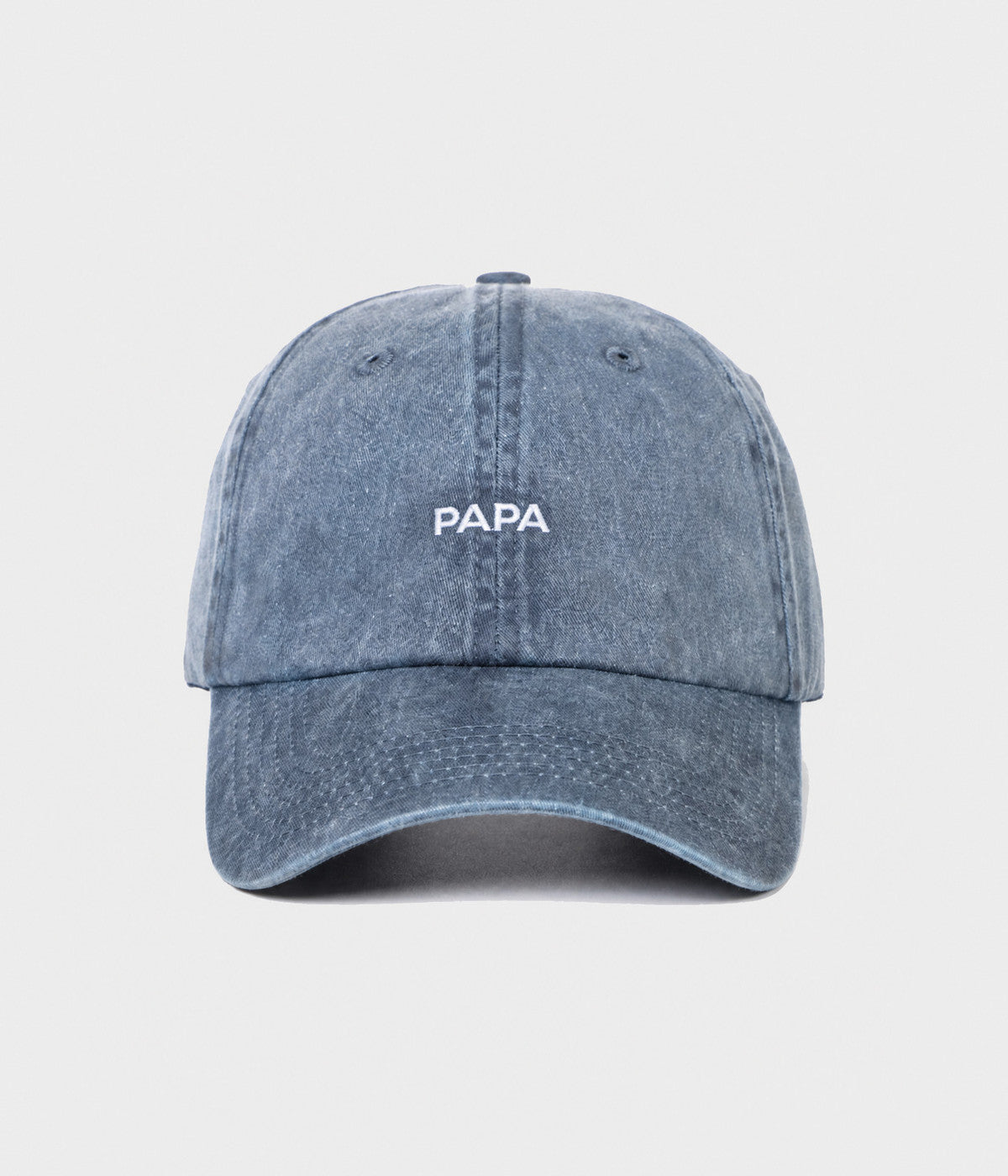 WASHED PAPA. washed cotton dad cap in NAVY, front view