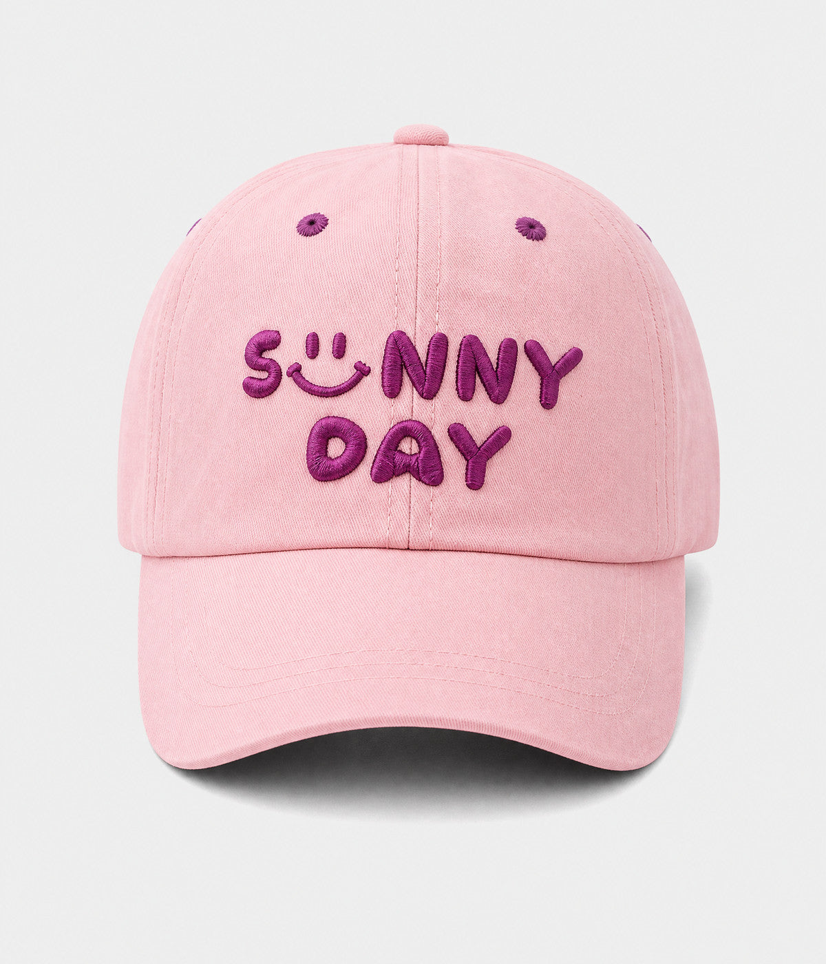 SUNNY DAY. cotton cap in pink, front view