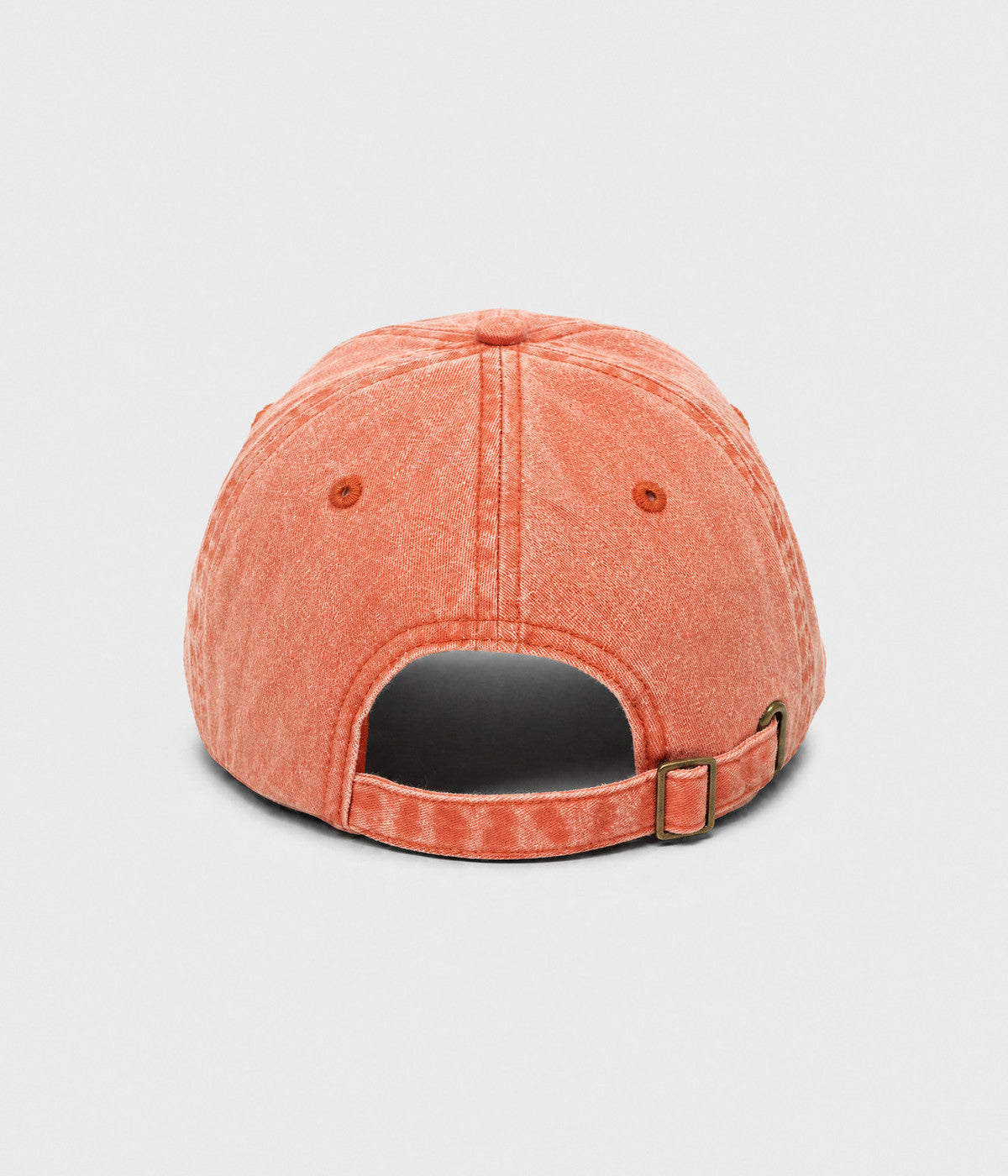 WASHED SAUSAGE DOG. washed cotton cap in ORANGE, back view
