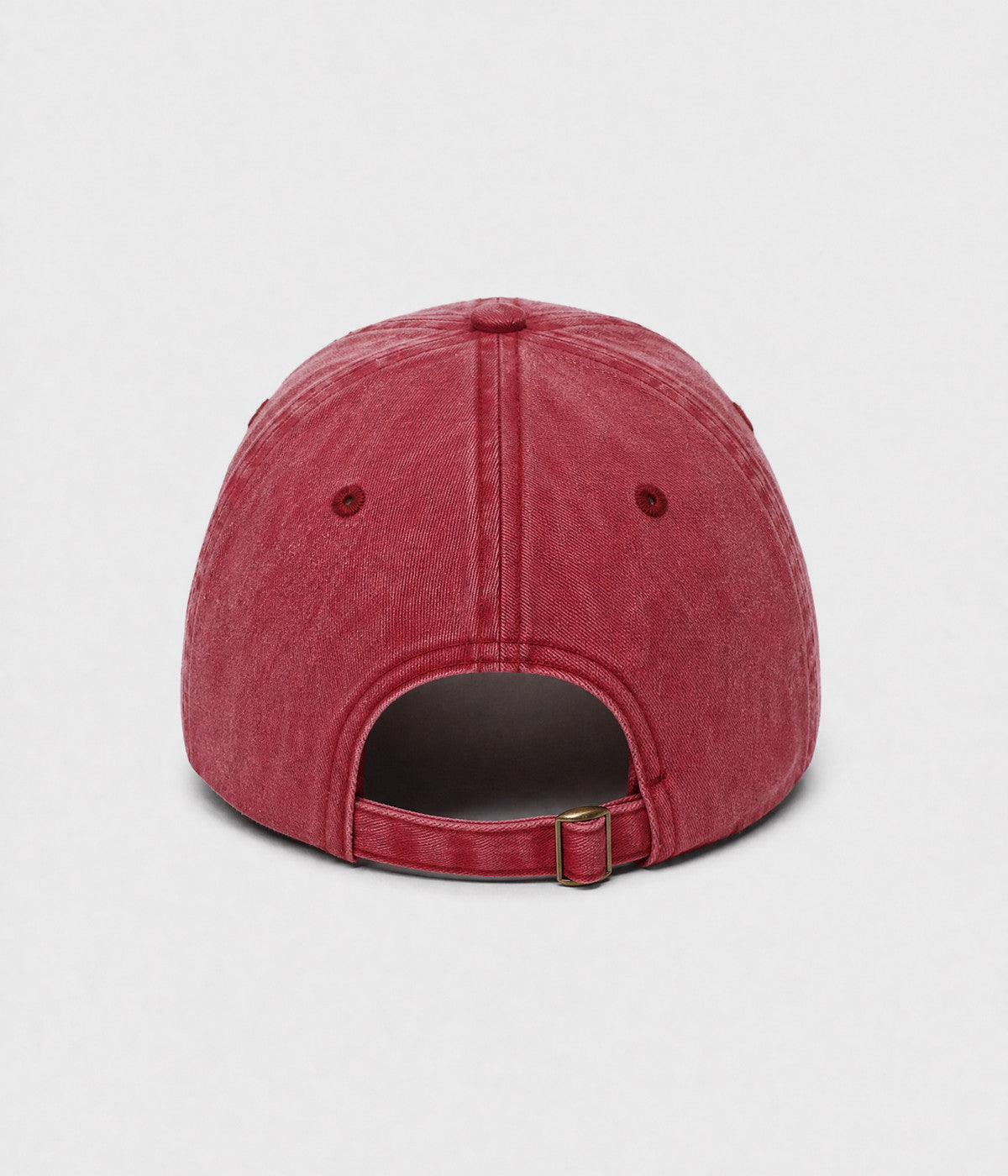 BROOKLYN NY. washed cotton dad cap in red, back view