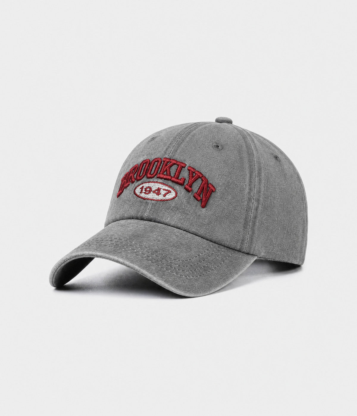 BROOKLYN 1947. washed cotton cap in GREY, side view