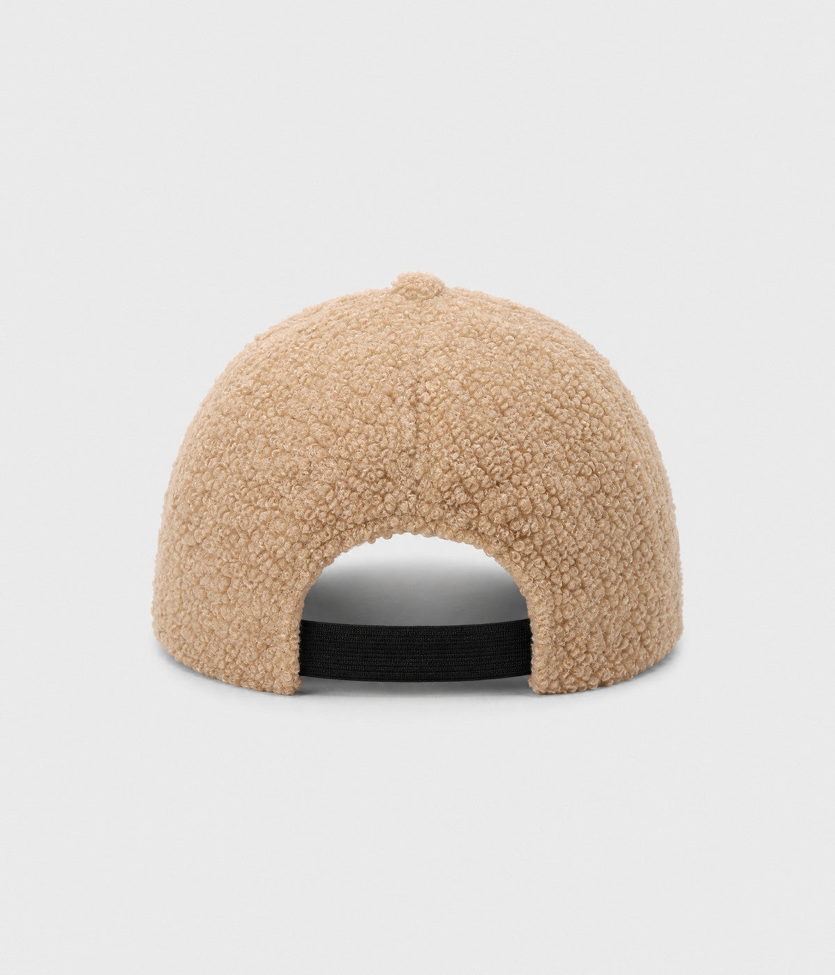 NY TEDDY. teddy plush cap in KHAKI, back view