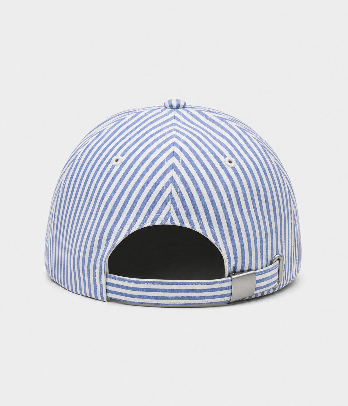 CANDY STRIPE. striped unstructured cap in BLUE, back view