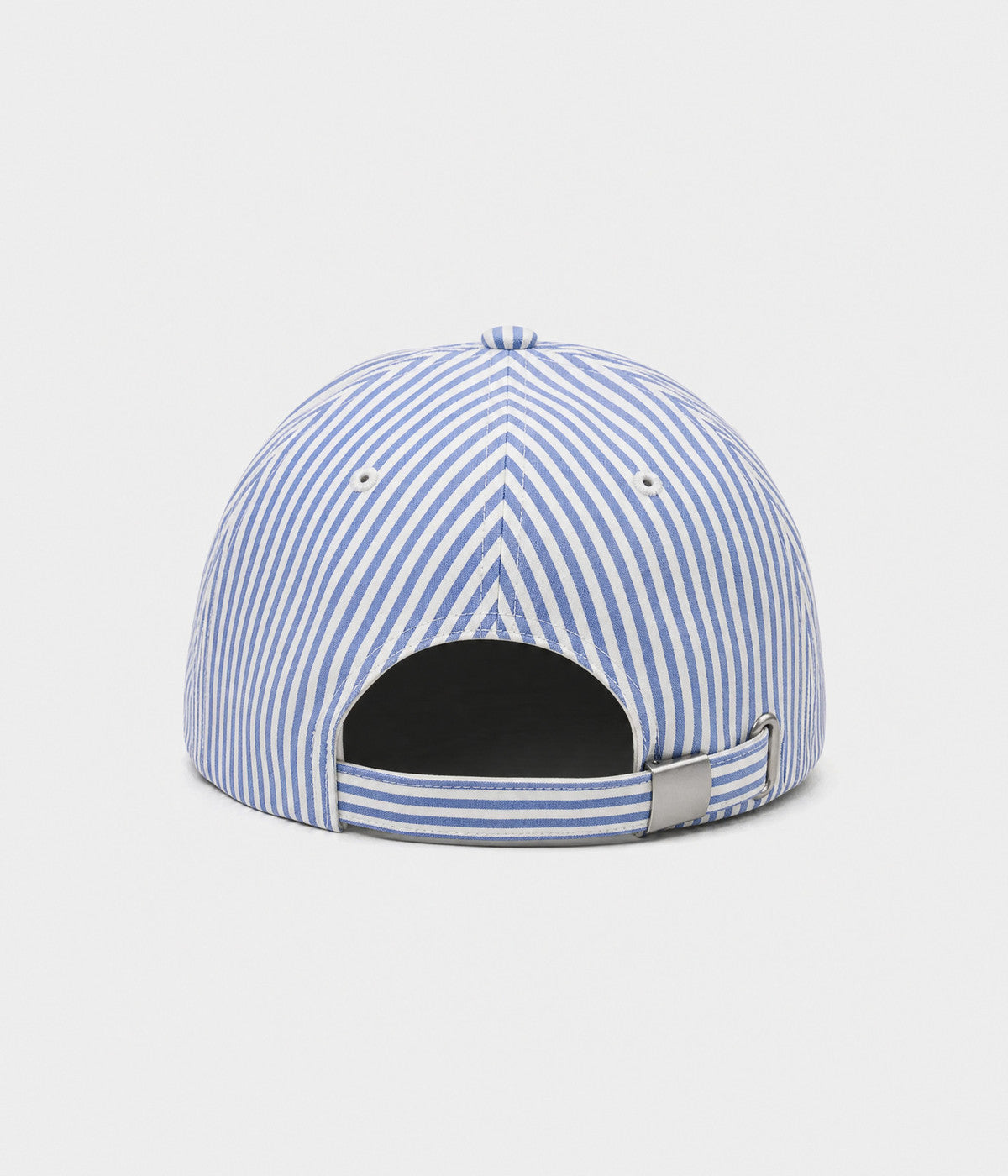 CANDY STRIPE. striped unstructured cap in BLUE, back view