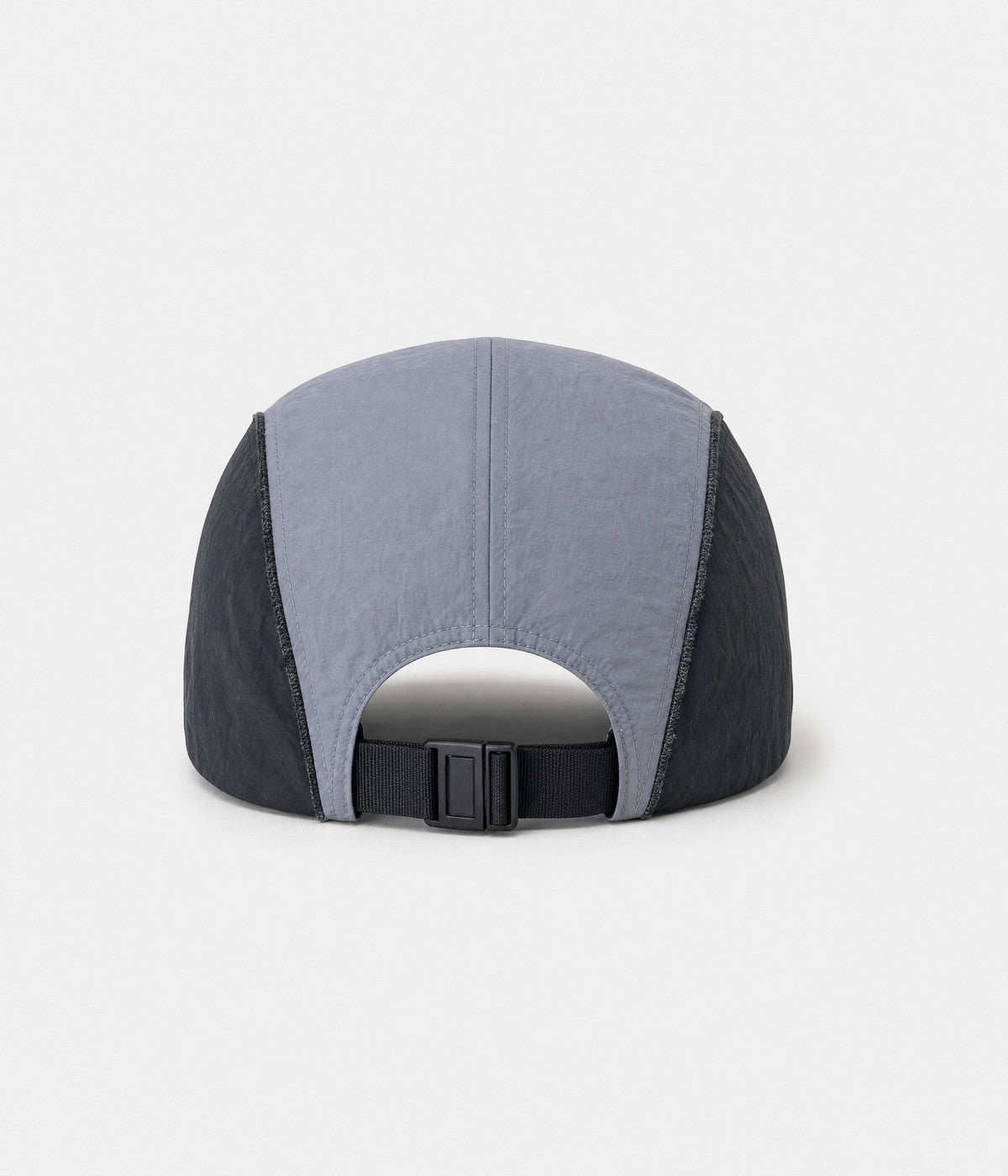 PATCHWORK CAMP. quick-dry patchwork cap in BLACK, back view
