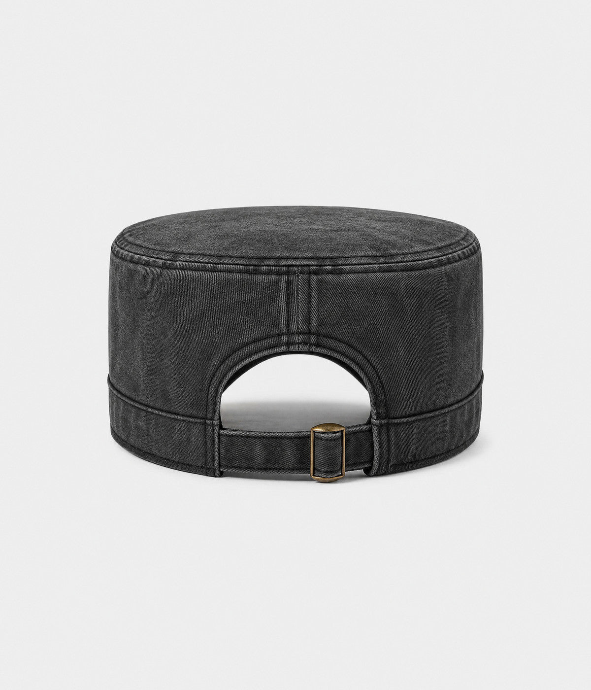 WASHED CADET. washed cotton cadet cap in BLACK, back view