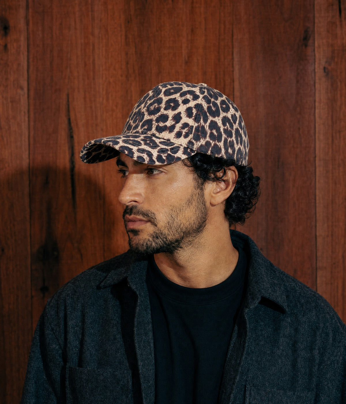 LEOPARD CAP. — BEIGE worn