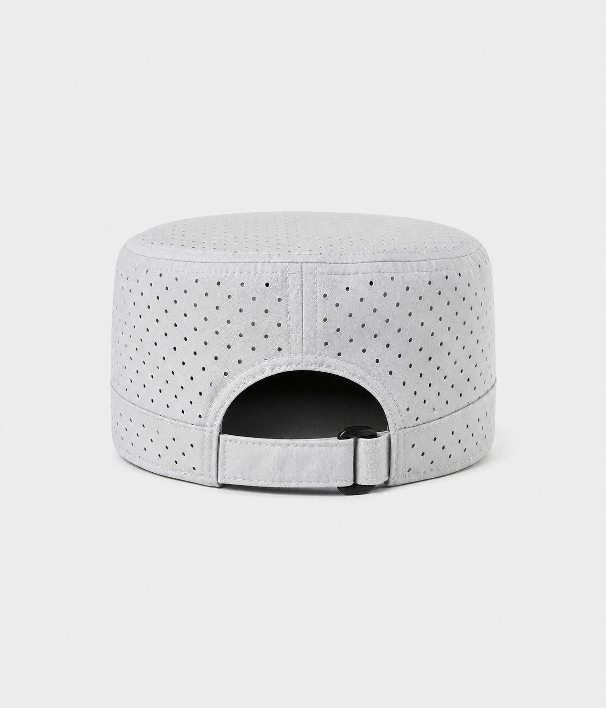 VENTED CADET. perforated cadet cap in light grey, back view