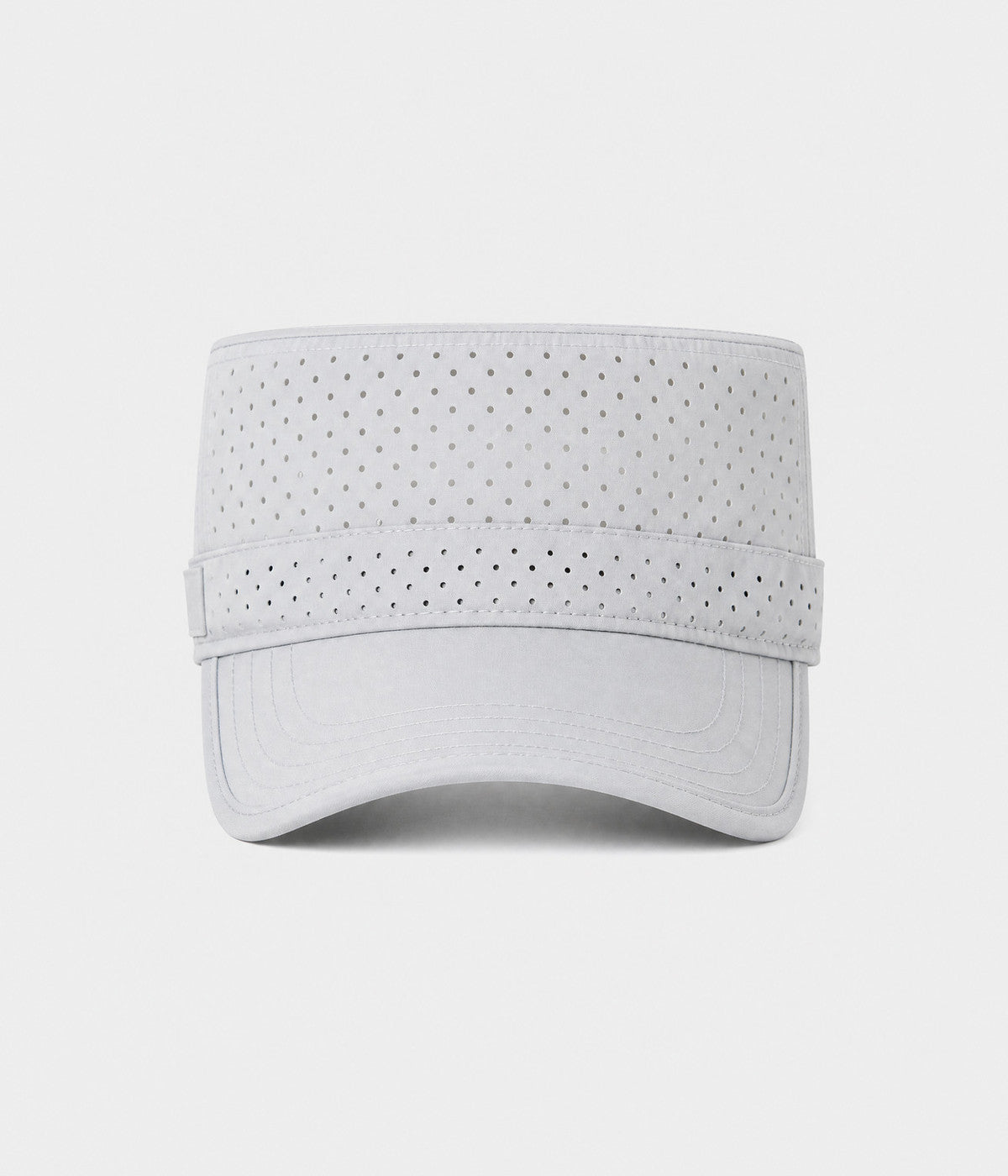 VENTED CADET. perforated cadet cap in light grey, front view