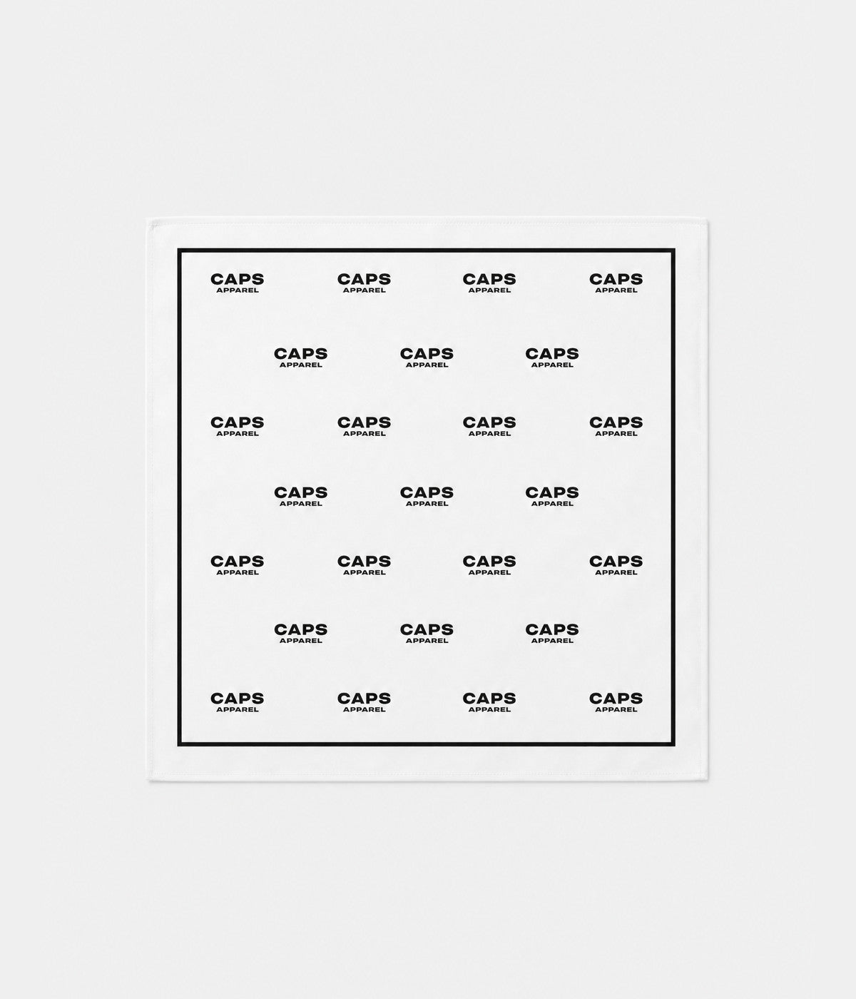 LOGO GRID BANDANA. polyester bandana in white, front flat-lay