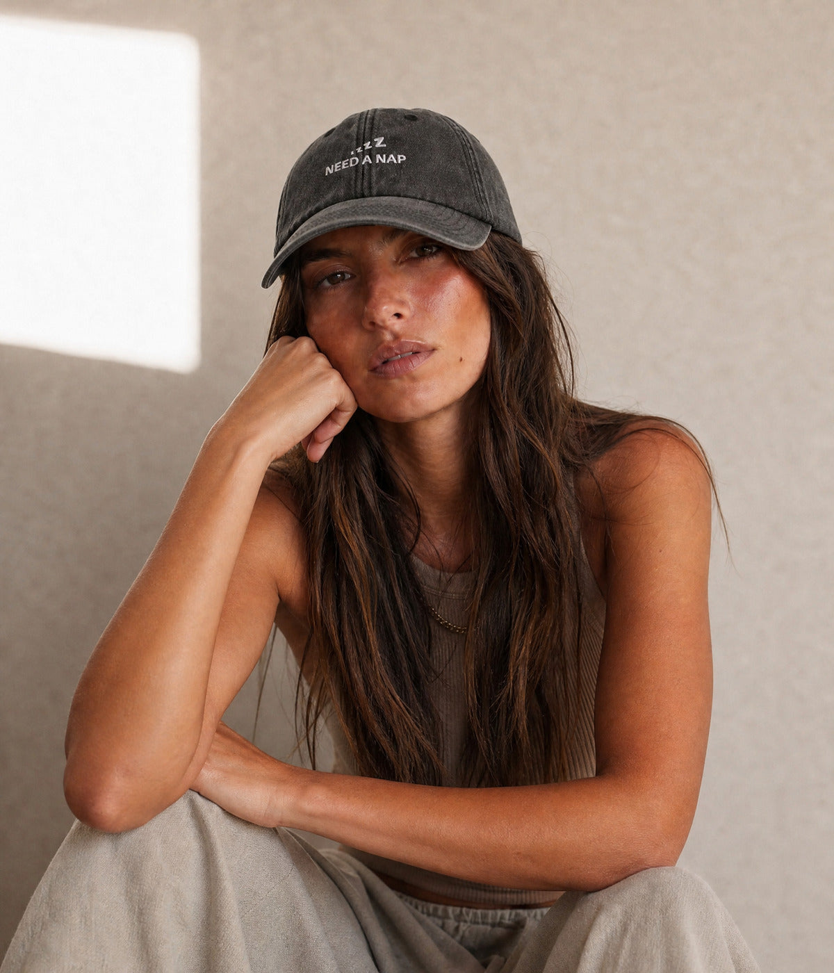 NEED A NAP. worn by a woman