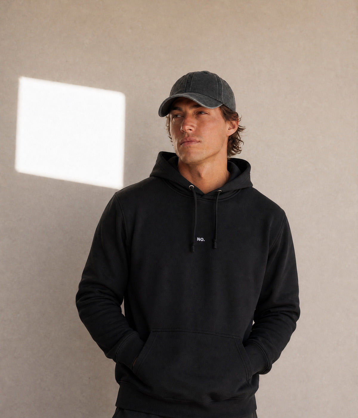 NO HOODIE. on model