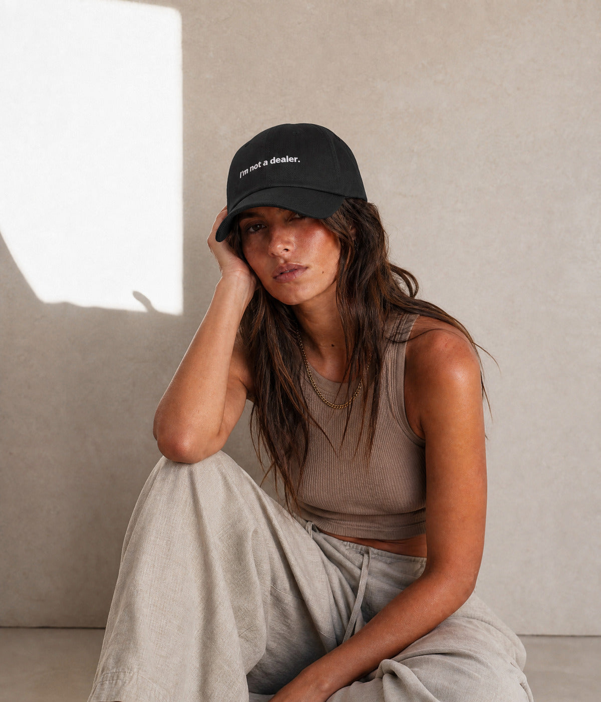 NOT A DEALER. BLACK worn by a woman