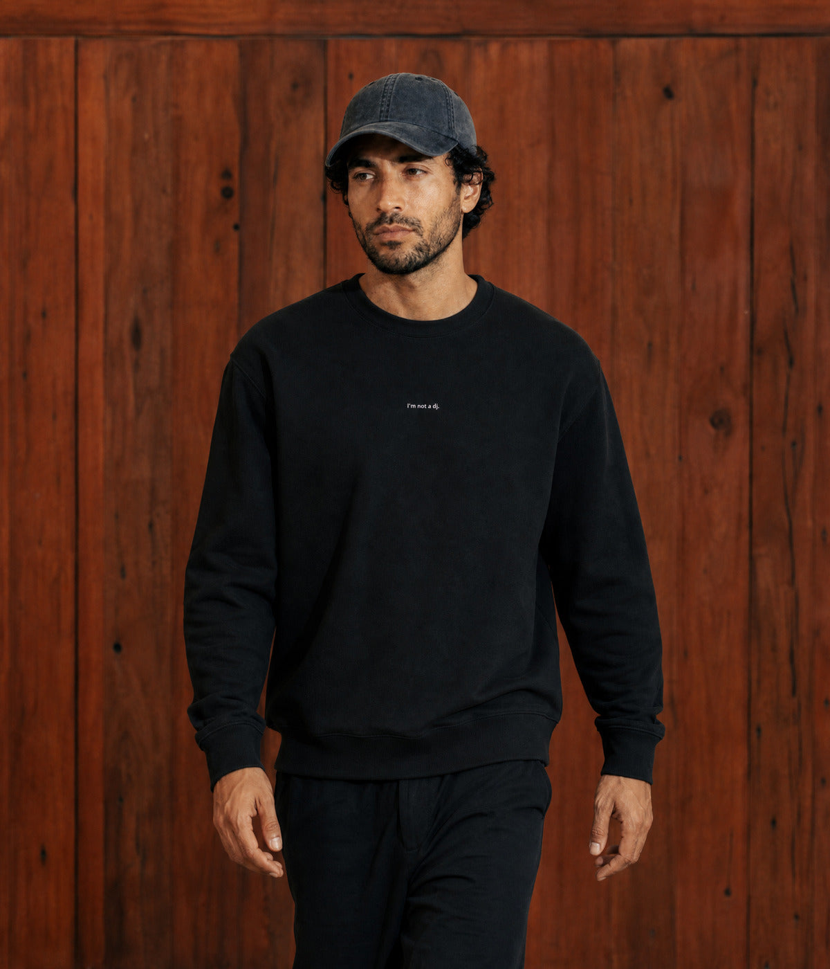 NOT A DJ SWEATER. on model