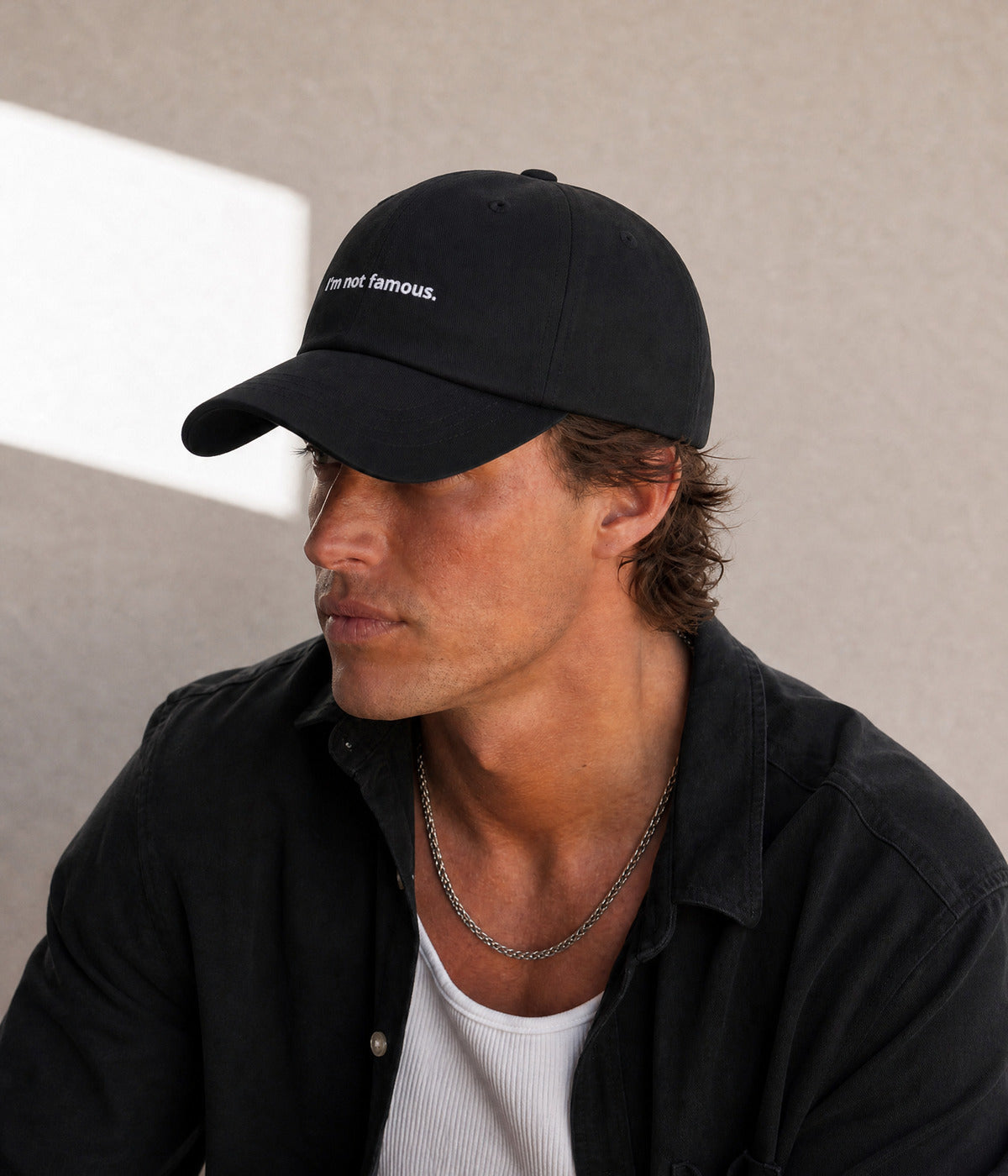 NOT FAMOUS. worn by a man