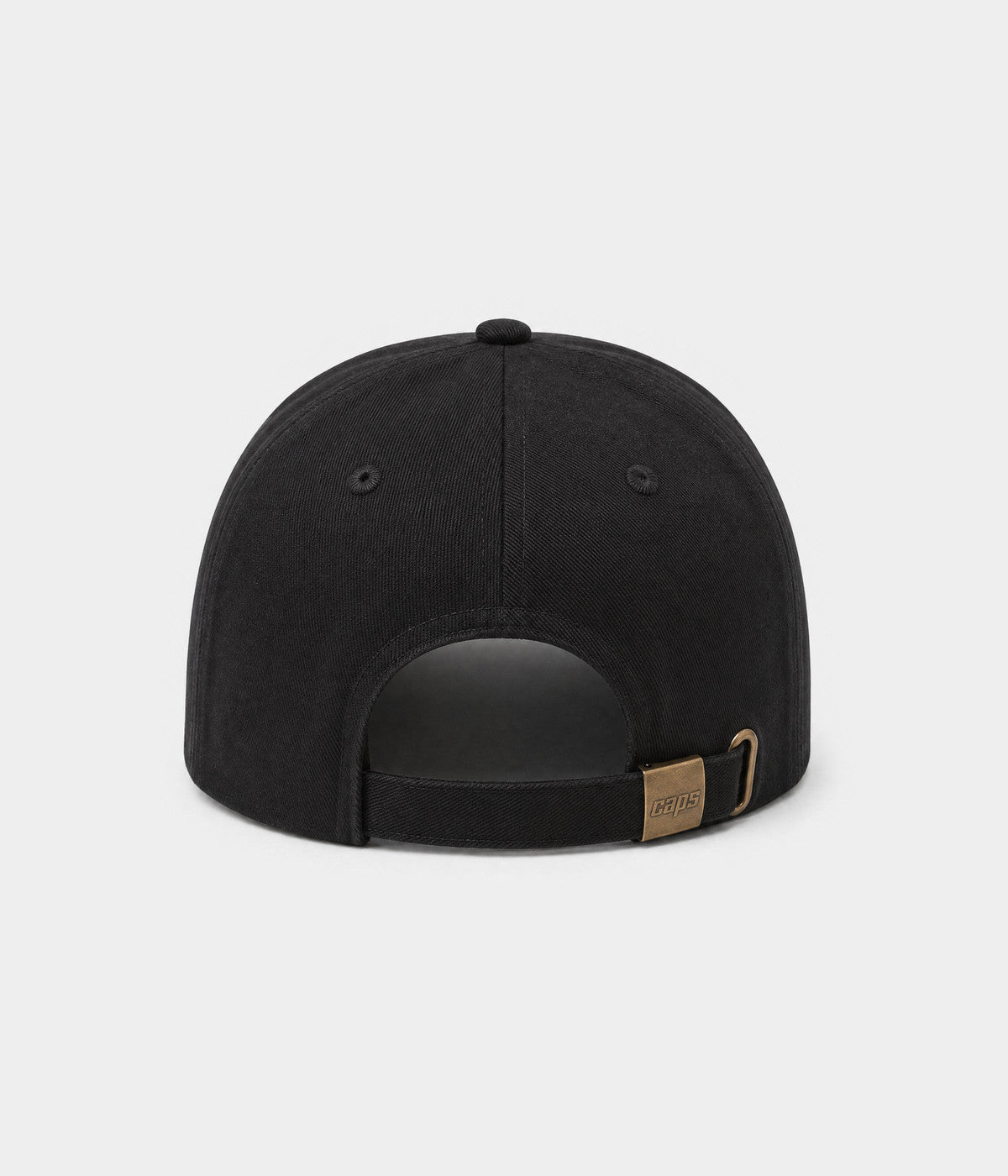 OLD ENGLISH A. cotton twill cap in all black, back view