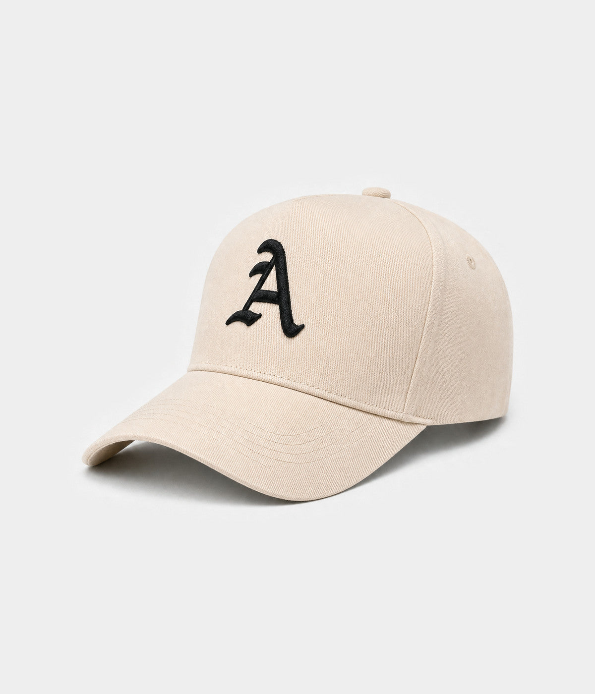 OLD ENGLISH A. cotton twill cap in beige, side view
